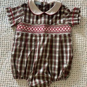 Petit Bebe smocked Christmas bubble